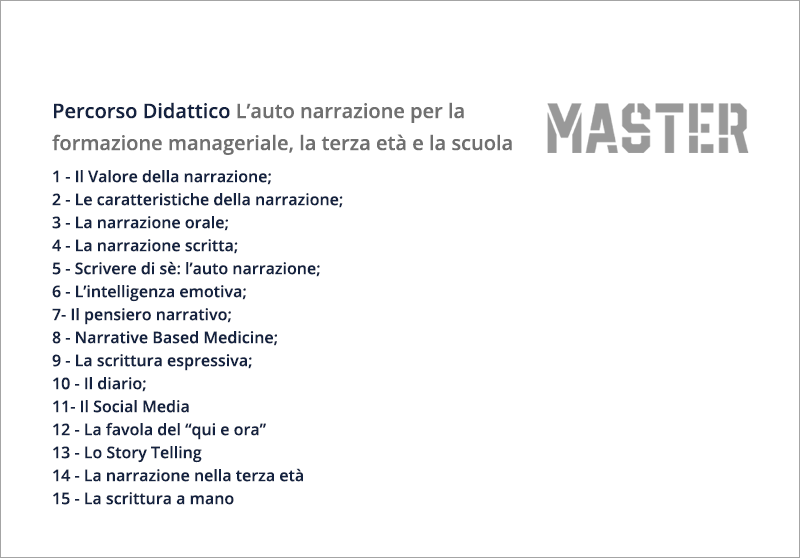 L’auto narrazione per la formazione manageriale, la terza età e la scuola