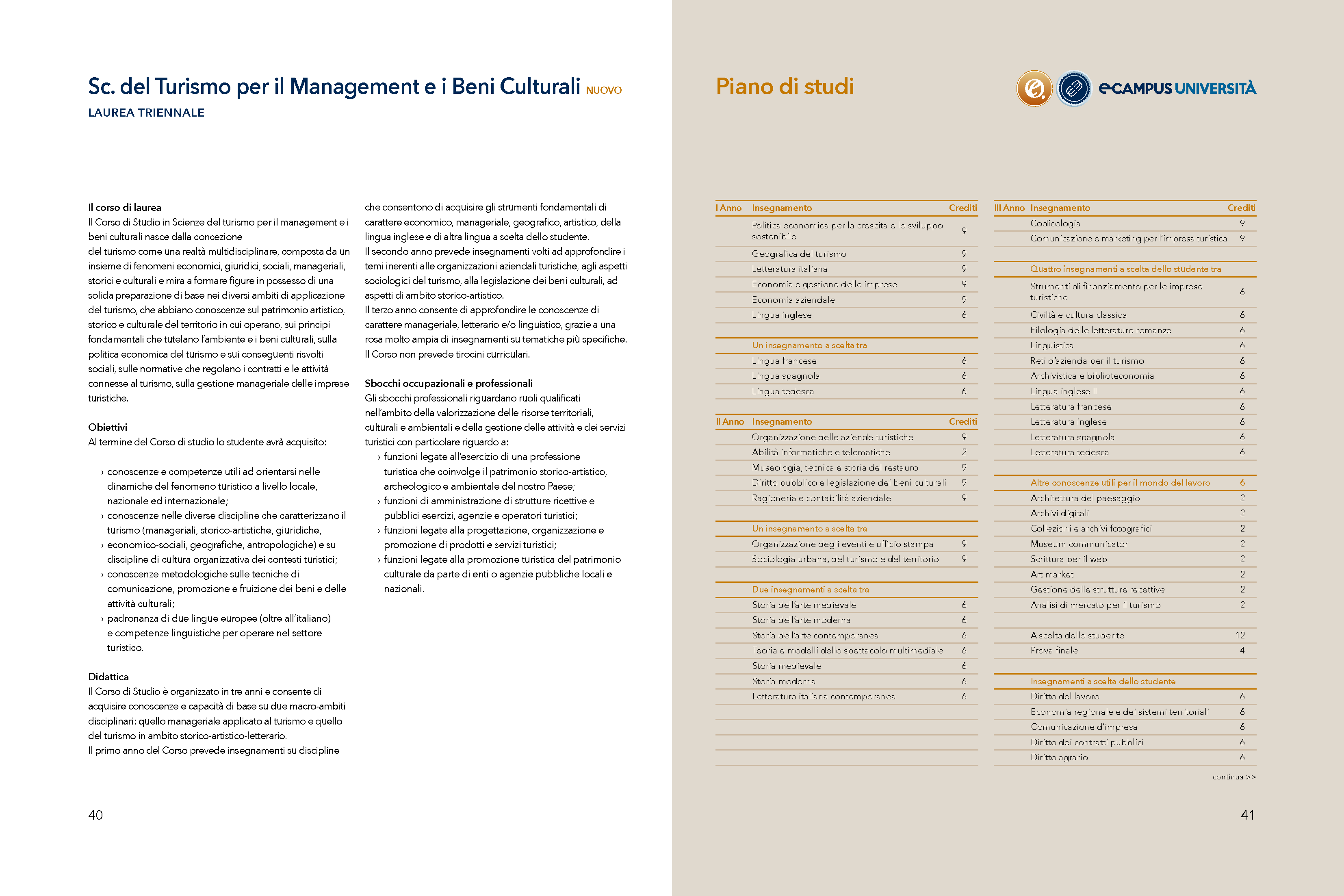Laurea Triennale Scienze del Turismo per il Management e i Beni Culturali