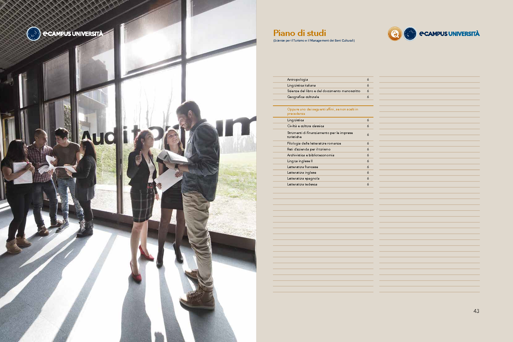 Laurea Triennale Scienze del Turismo per il Management e i Beni Culturali