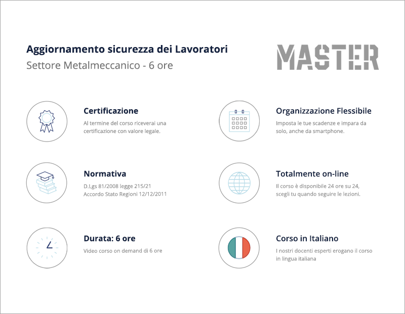 Aggiornamento Lavoratori Settore Metalmeccanico - 6 ore